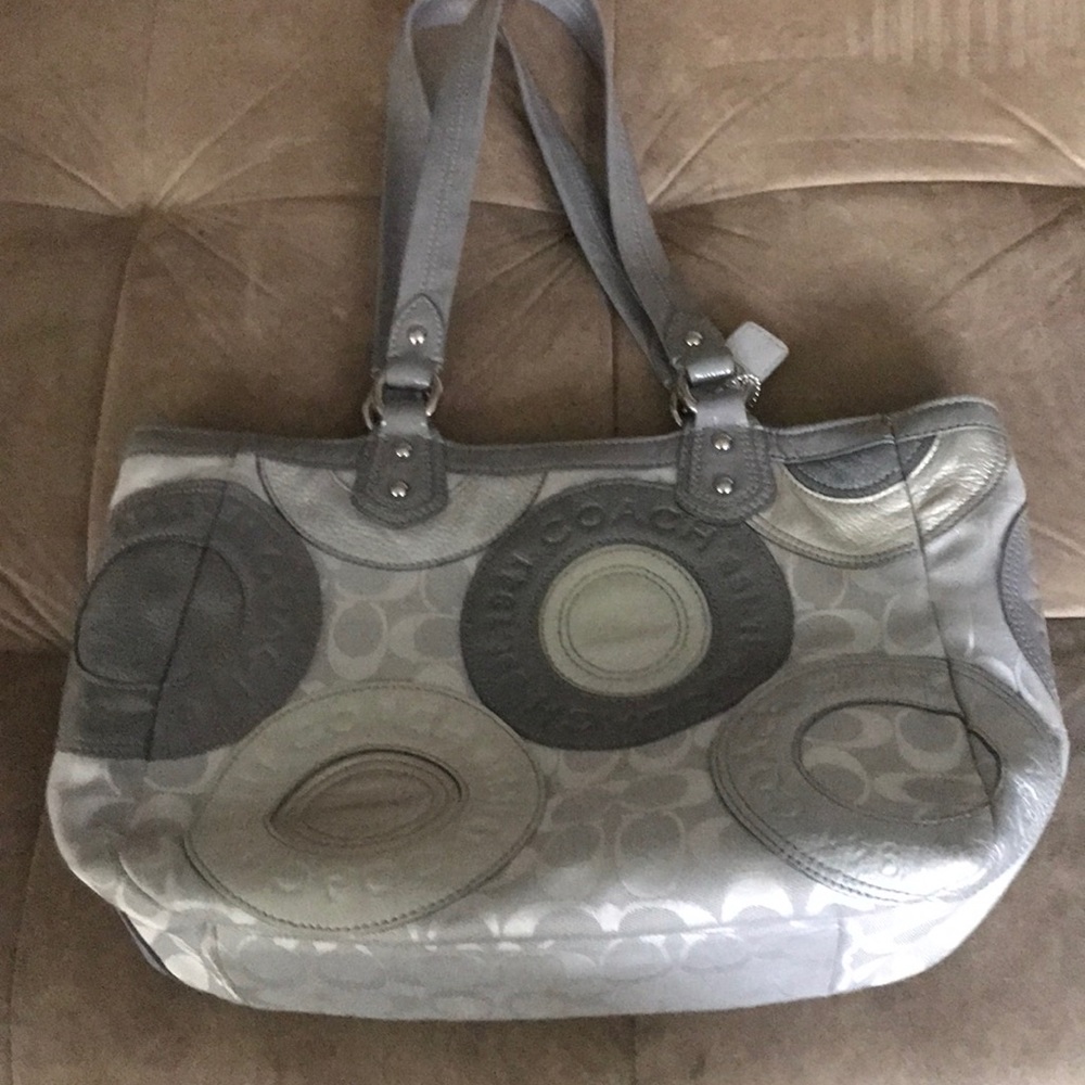 Coach purse light gray